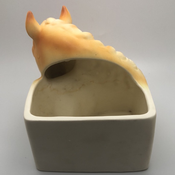 Vintage Equestrian Napco Porcelain Horse And Pawn Planter 5.25"H. Made in Japan - Picture 5 of 11